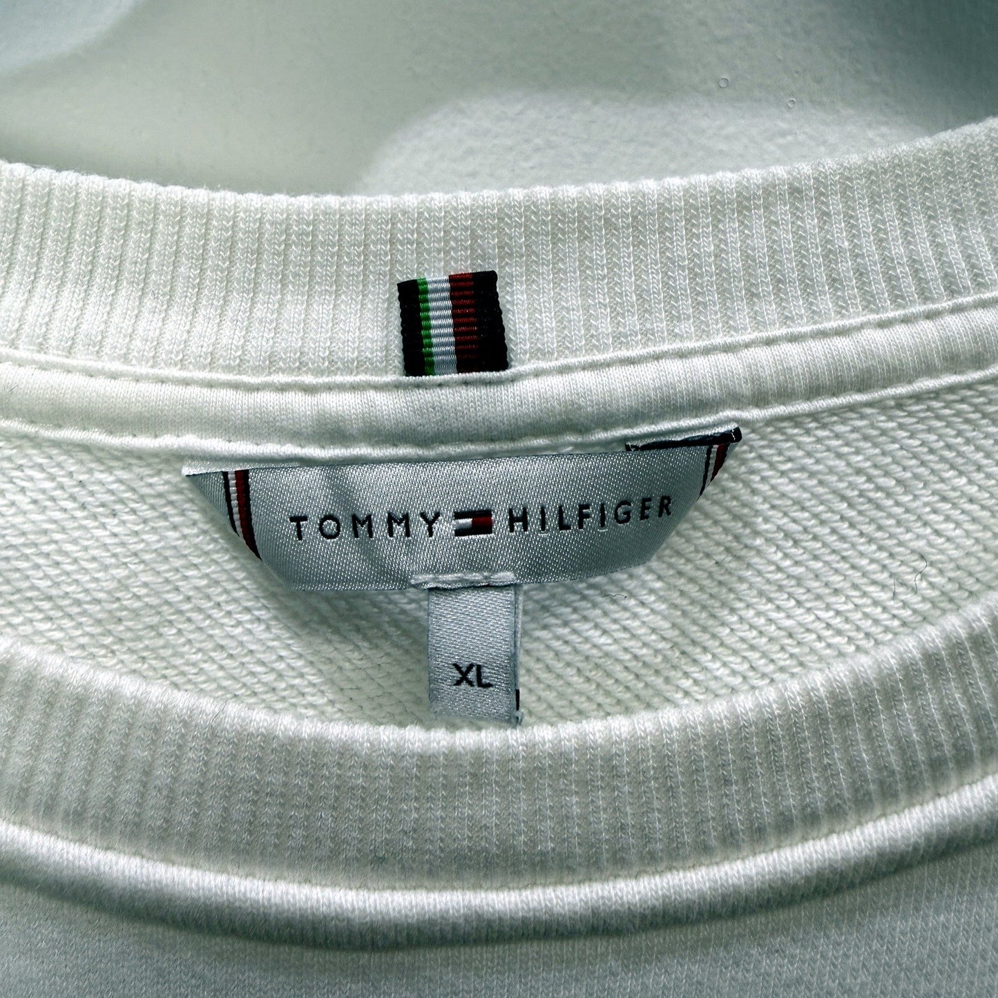 Tommy Hilfiger Womens Cotton Pullover Sweatshirt in White, XL Size