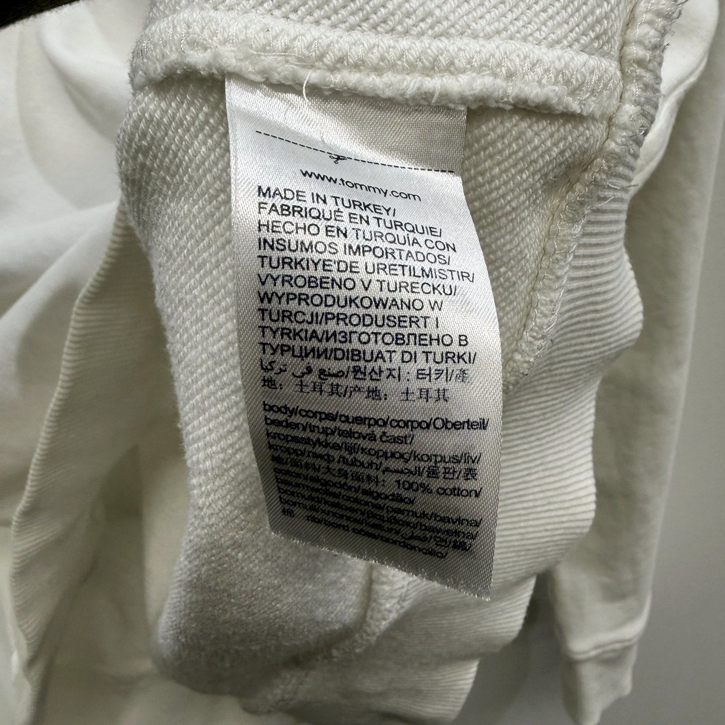 Tommy Hilfiger Womens Cotton Pullover Sweatshirt in White, XL Size