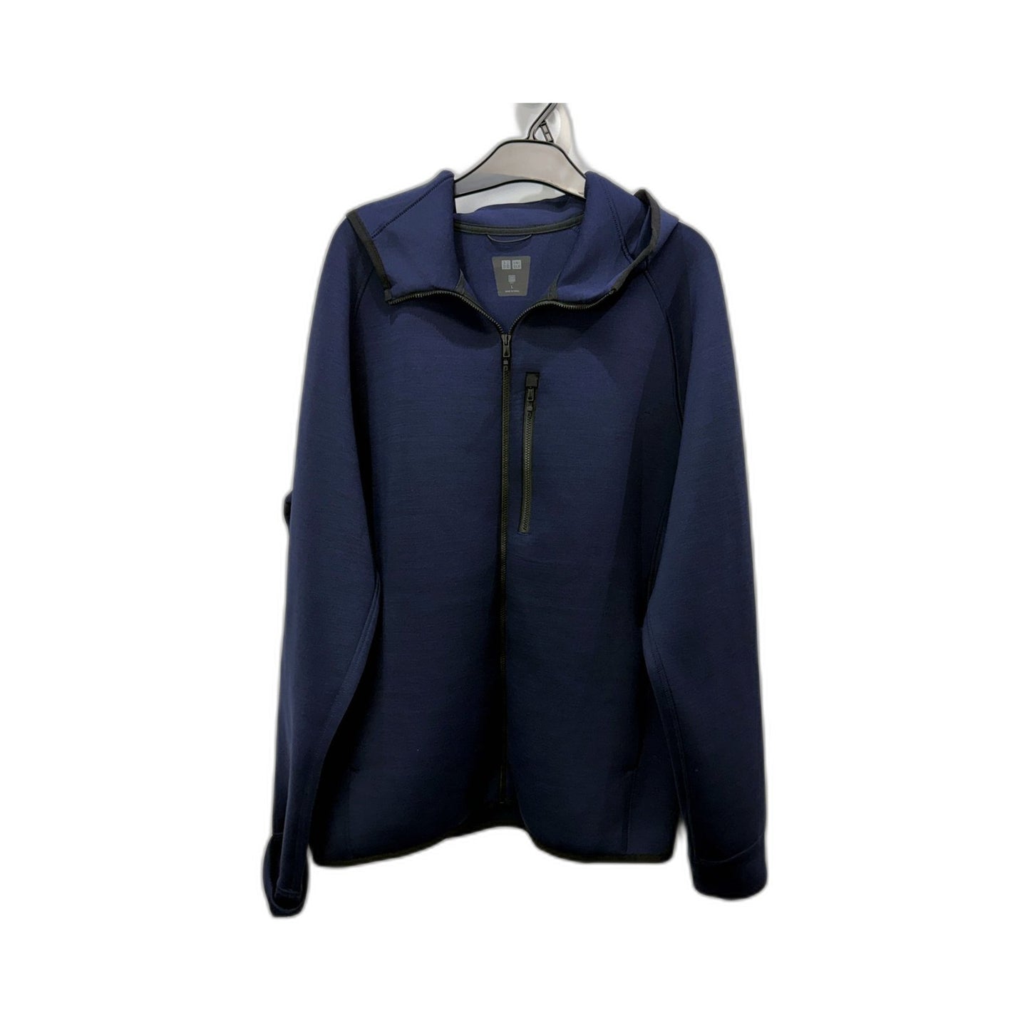 Uniqlo Mens Hooded Windsheater Pullover Sweatshirt, Navy Blue, Size L