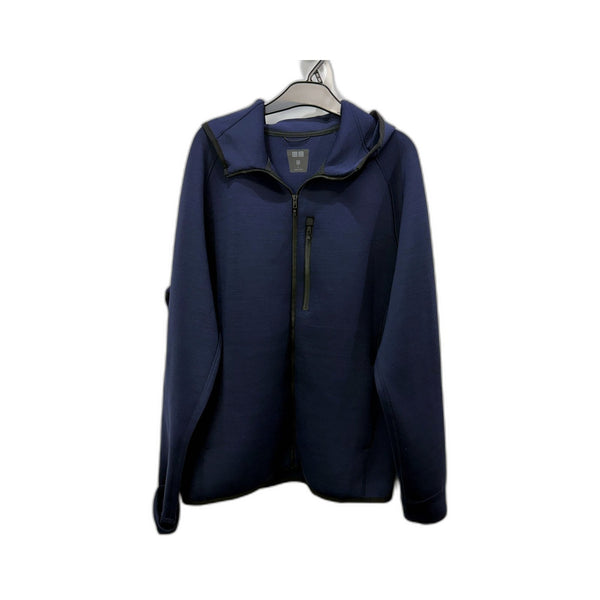 Uniqlo Mens Hooded Windsheater Pullover Sweatshirt, Navy Blue, Size L