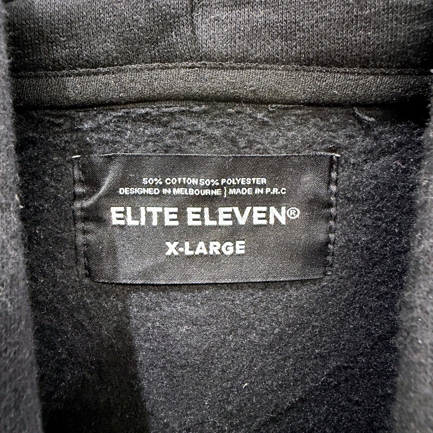 Elite Eleven Mens Pullover Hoodie Black Oversized Hooded Sweatshirt Size XL