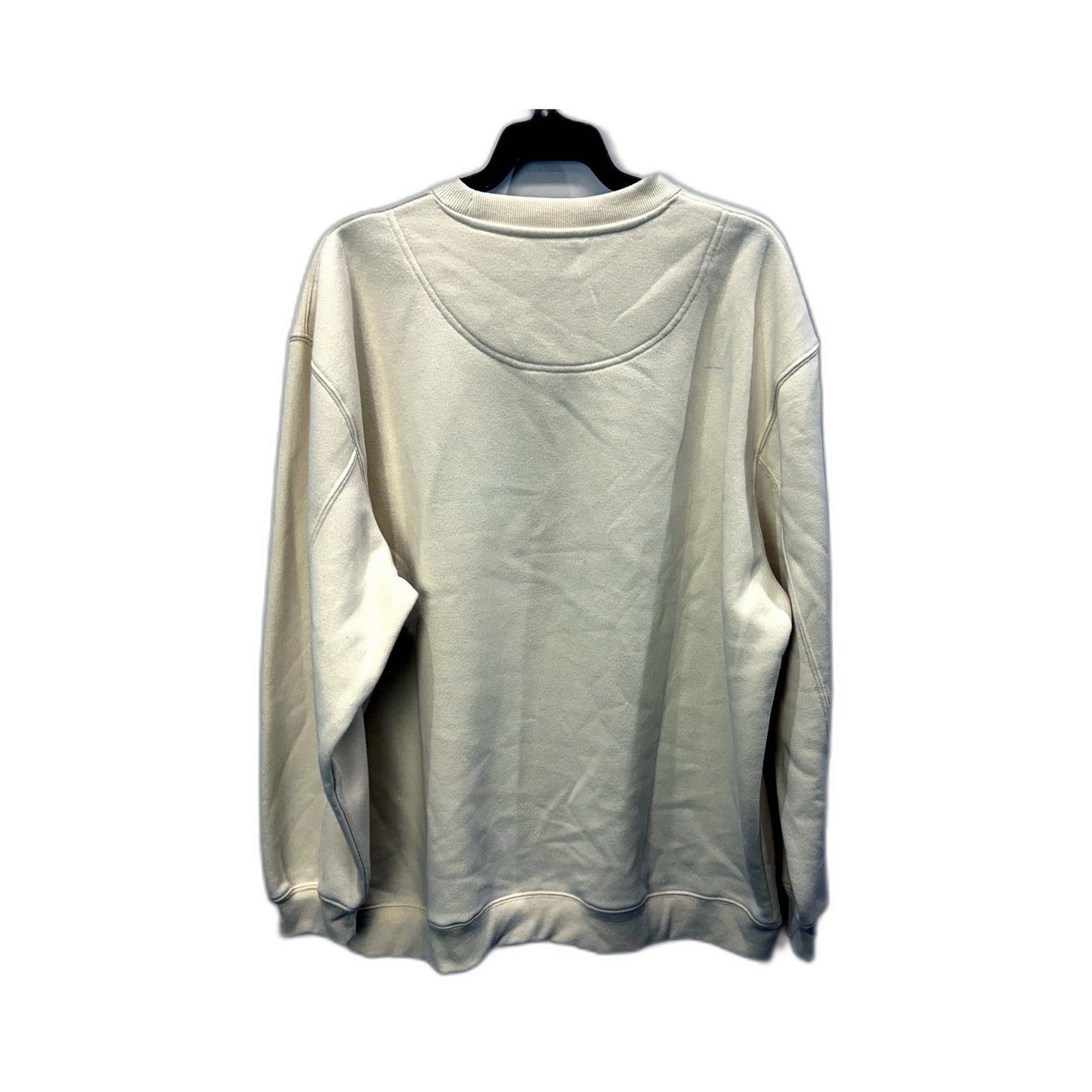 Subtitled Womens Cream Floral Graphic Pullover Sweatshirt for Medium Size