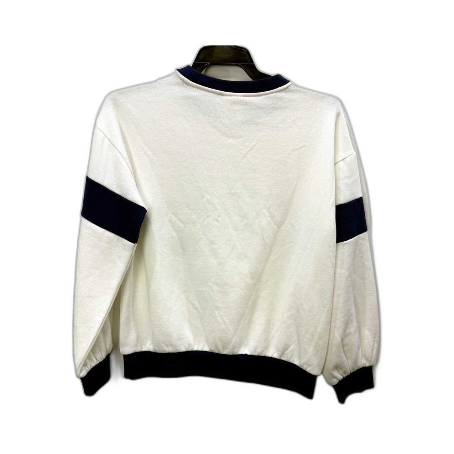 Hello Kitty Girls Pullover Sweatshirt White with Navy Blue Trim Size 10