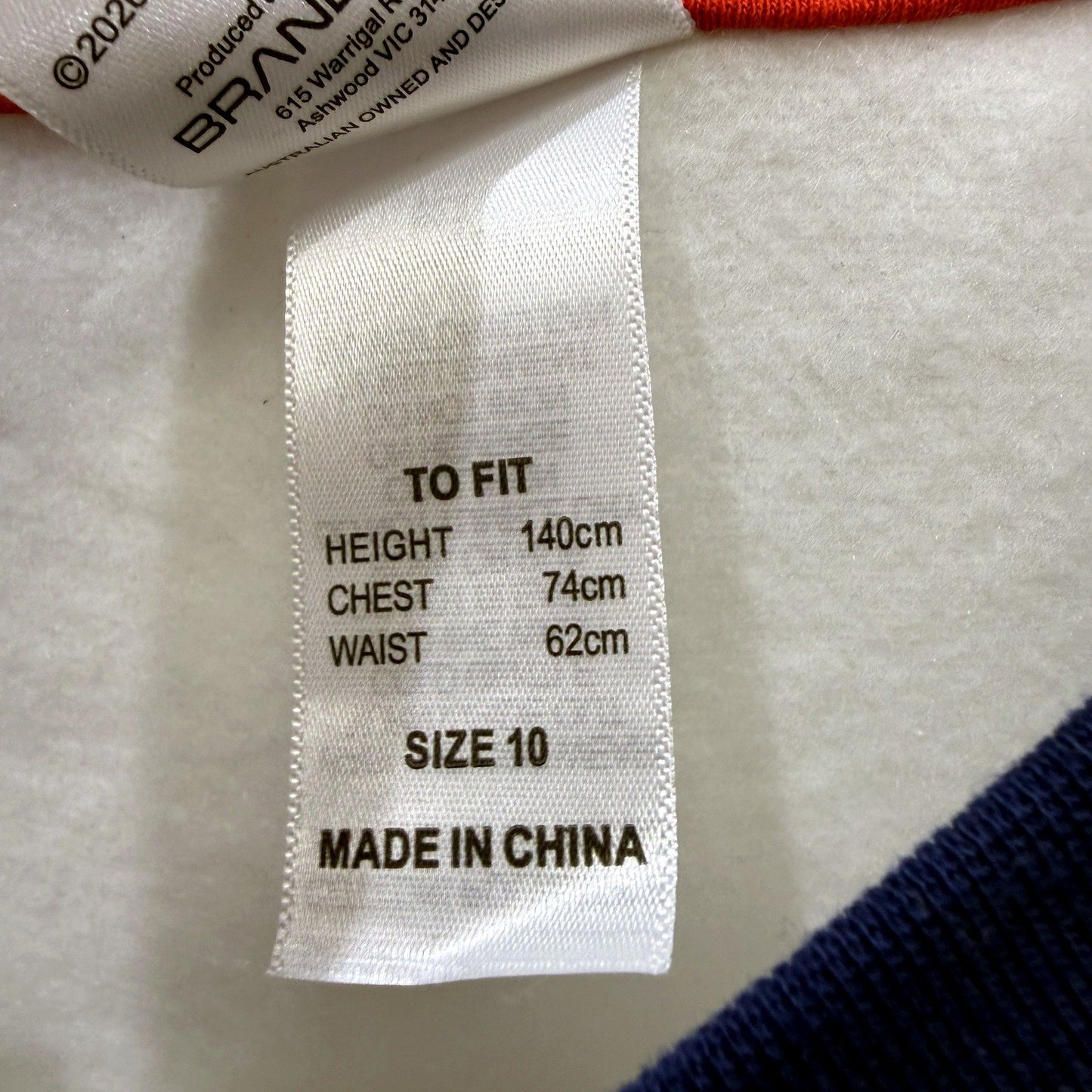 Hello Kitty Girls Pullover Sweatshirt White with Navy Blue Trim Size 10