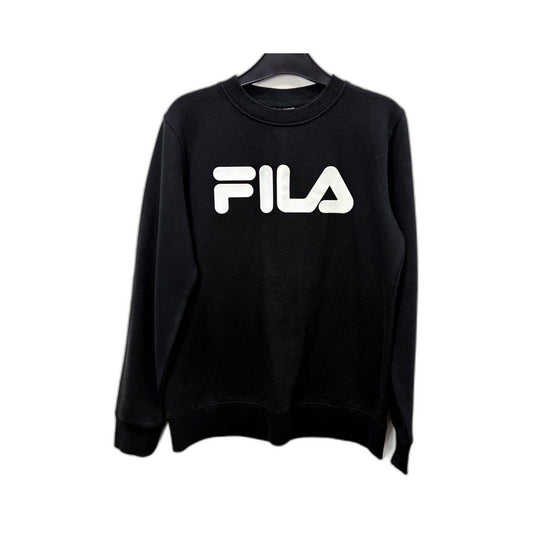 Fila Womens Black Pullover Sweatshirt - Comfortable Cotton Blend, Size S
