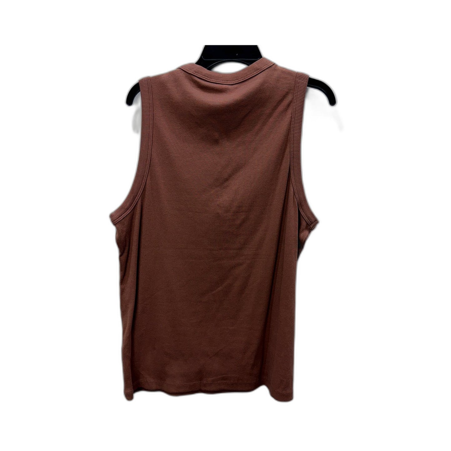 & Me Womens Ribbed Knit Pullover Tank Top in Brown by , Size 18
