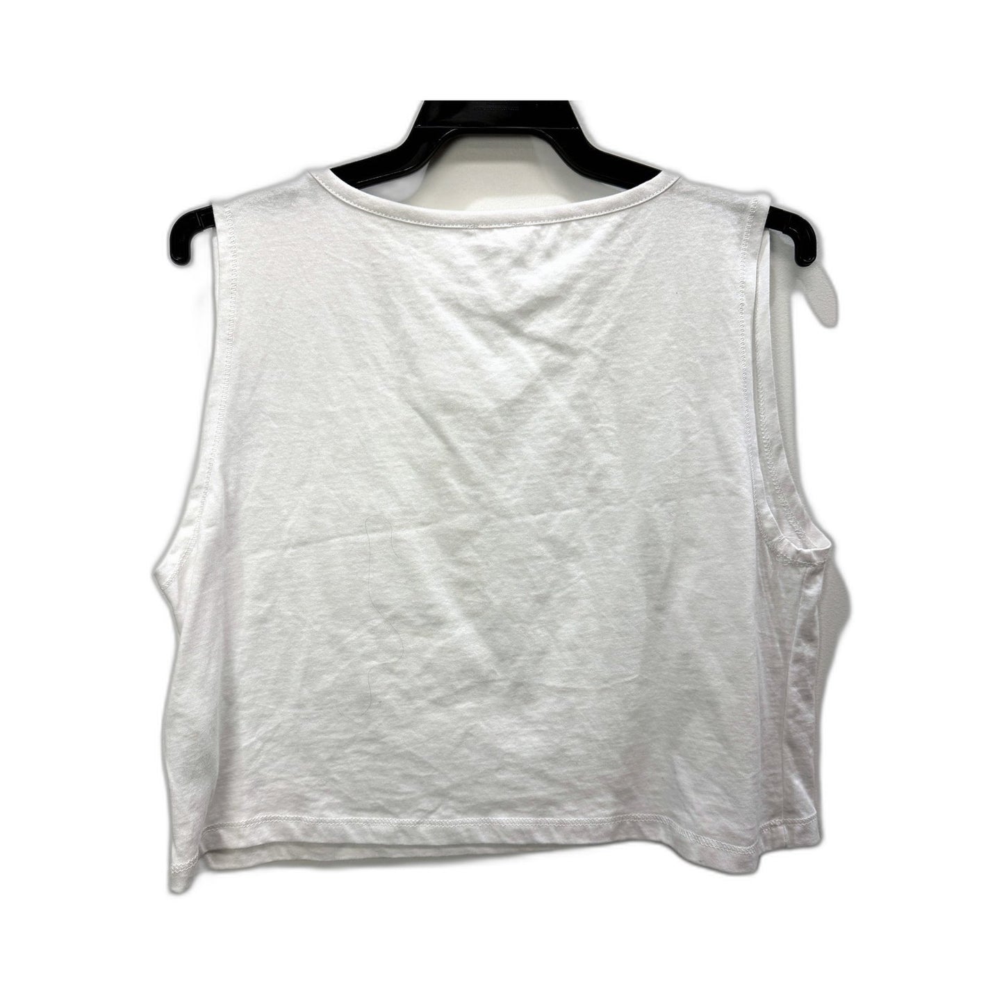 Cotton-on Womens Boyfriend Chop Muscle Tank White Sleeveless Crop Top Size NEW