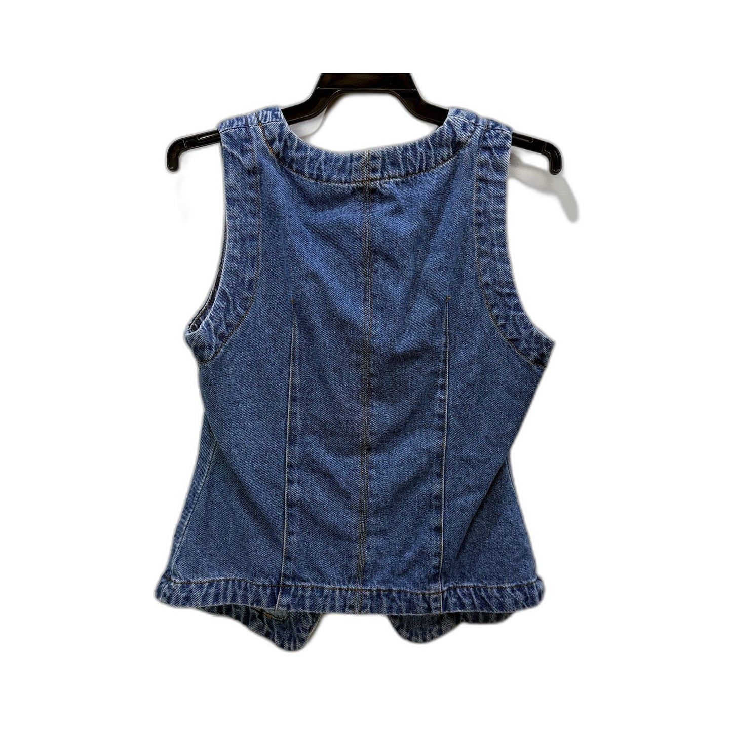 Stndrd Denim Womens Sleeveless Distressed Vest in Blue, Size S/10 NEW