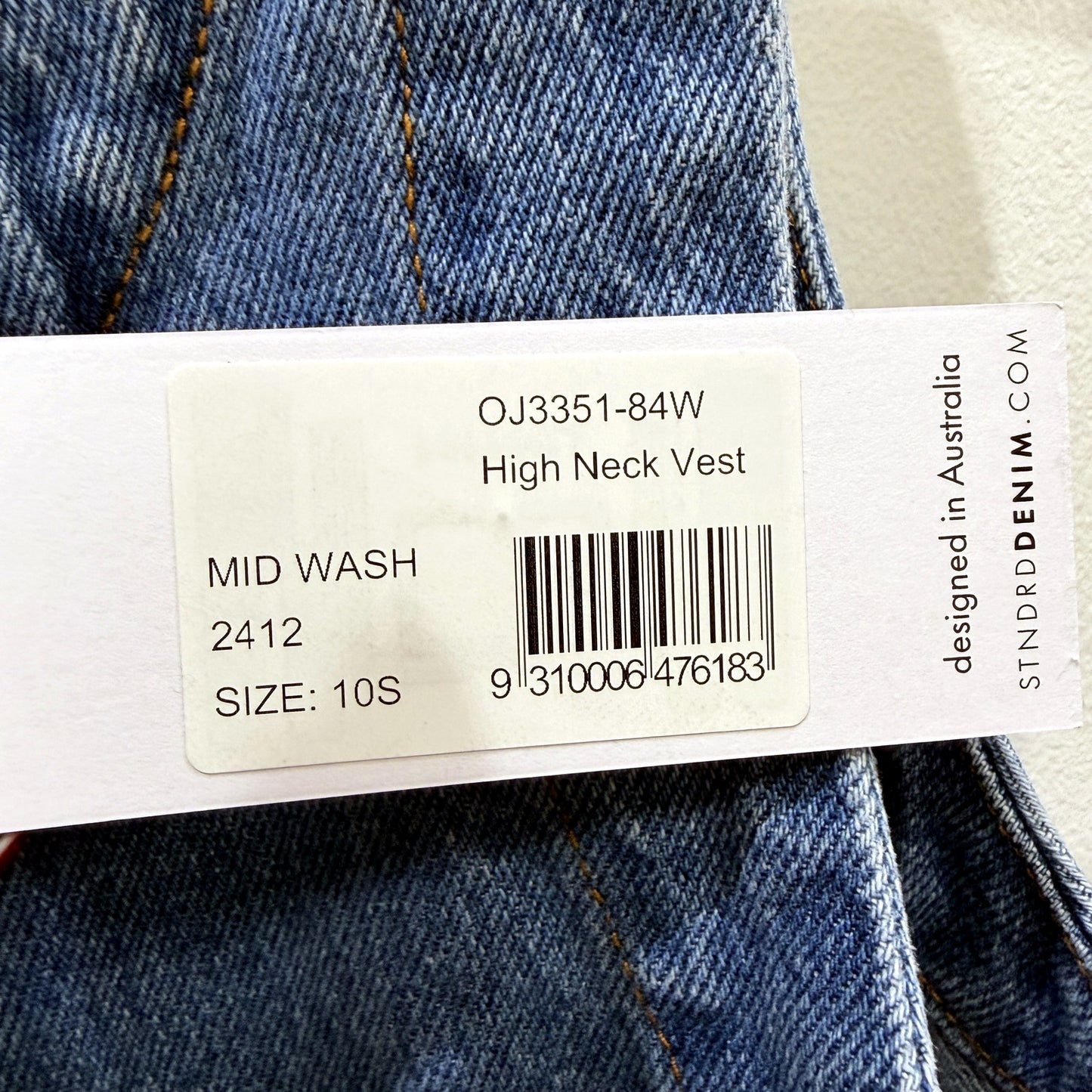 Stndrd Denim Womens Sleeveless Distressed Vest in Blue, Size S/10 NEW