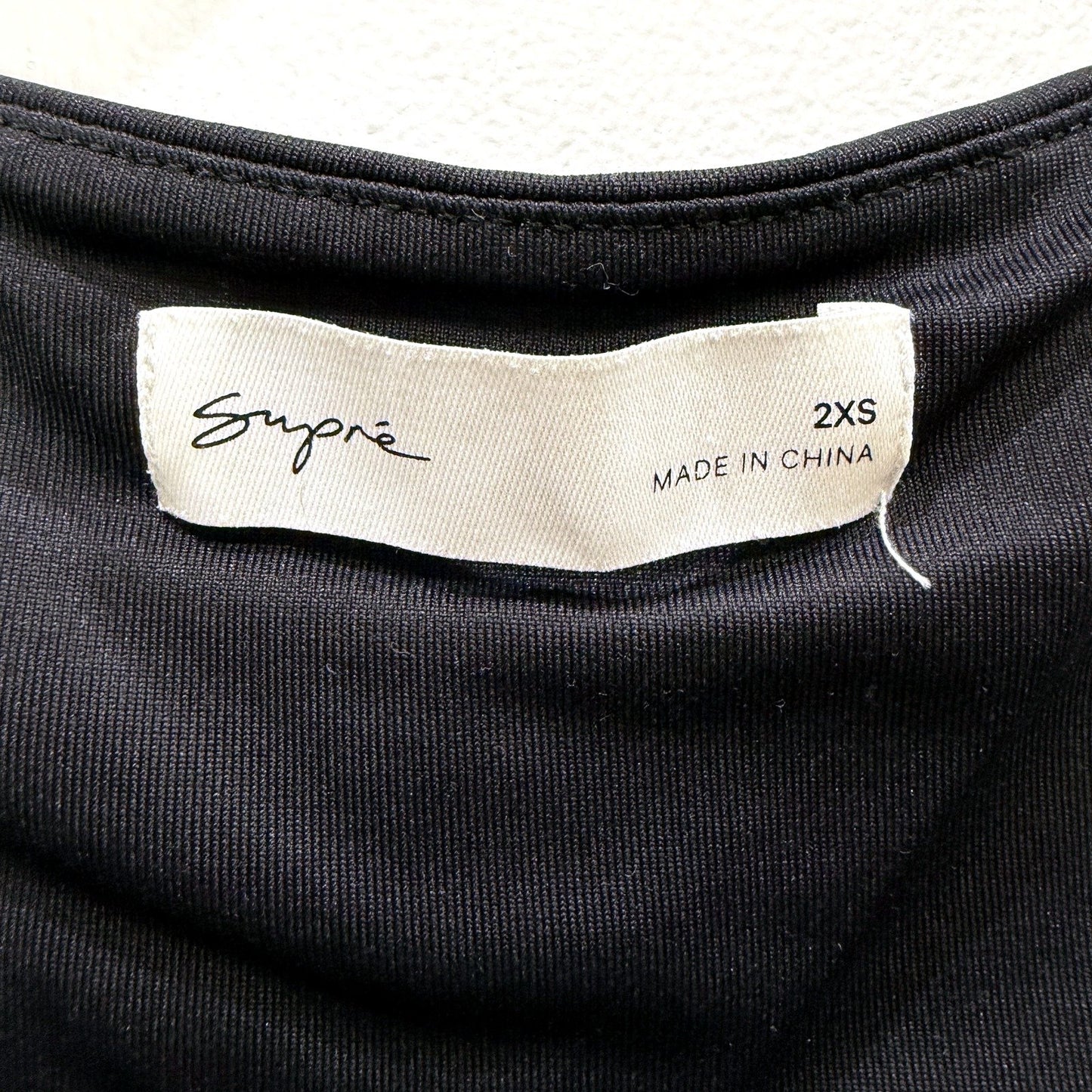 Supre Womens Sleeveless Draped Neck Cropped Tank Top in Black, Size 2XS