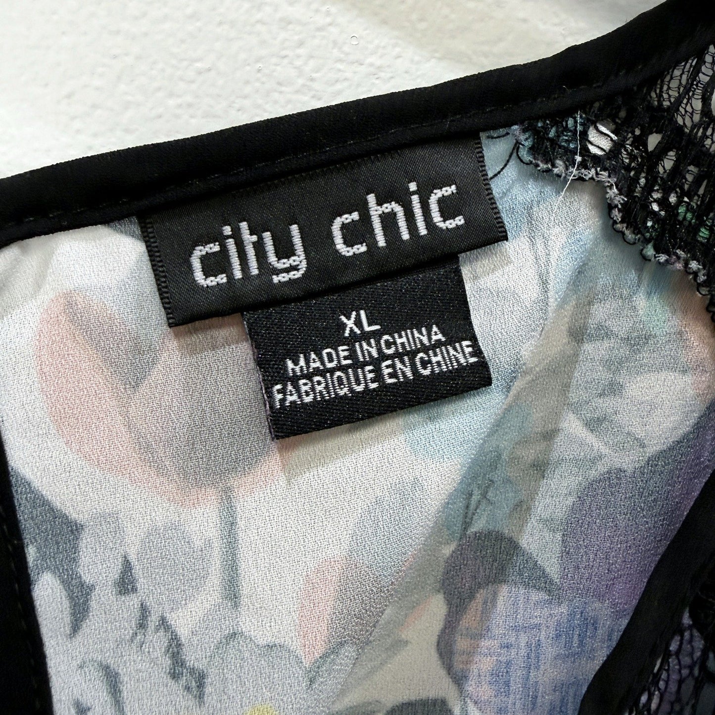City Chic Womens Floral Print Sleeveless Tank Top in Multi Color Sz XL