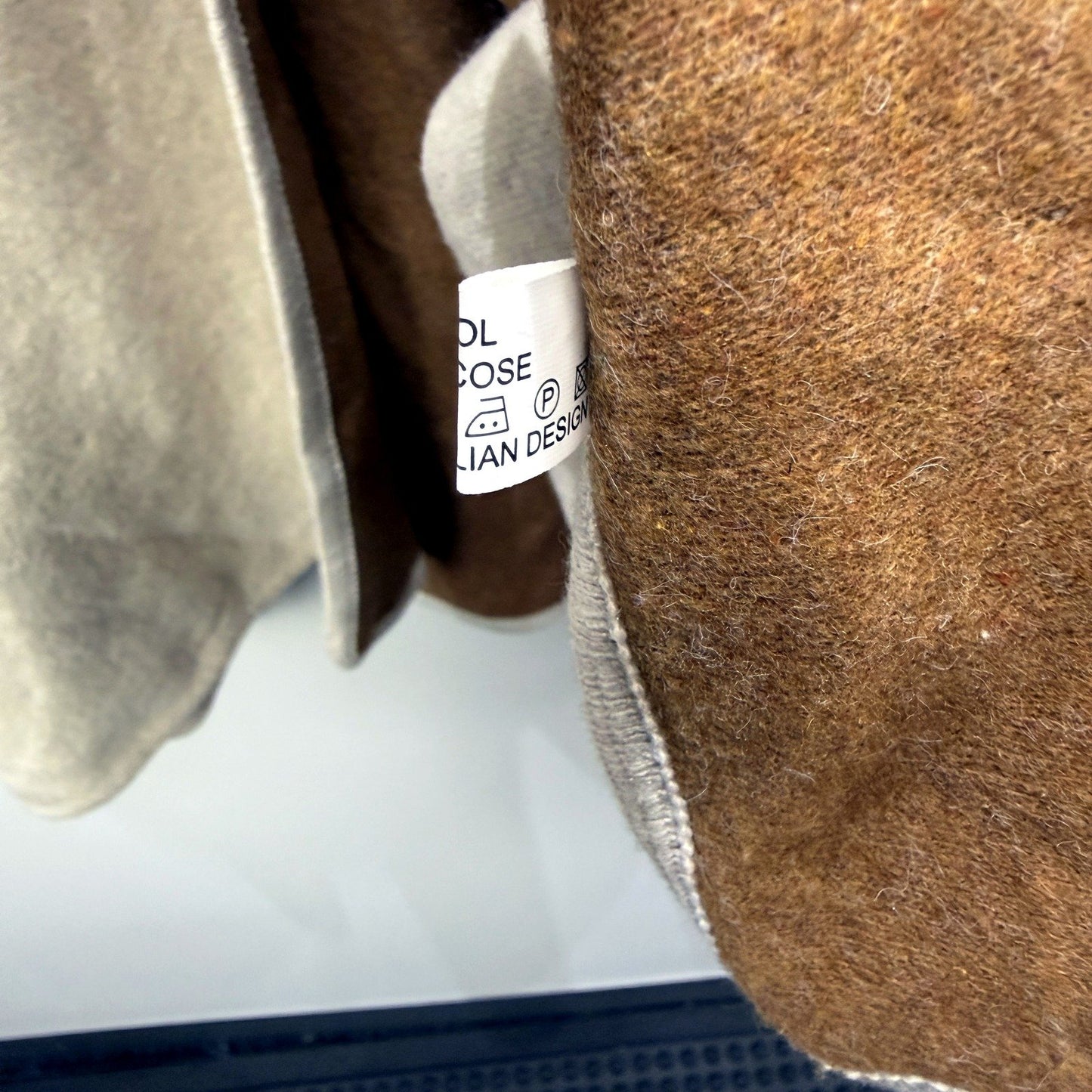 Hooded Wool Poncho Womens with Luxurious Beige Fur Trim, One Size