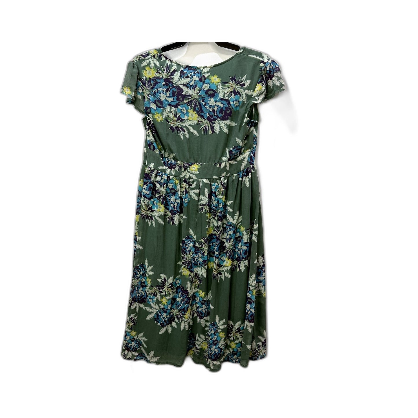 Argeh Womens Floral Print Dress - Casual Lightweight Sage Size L NEW