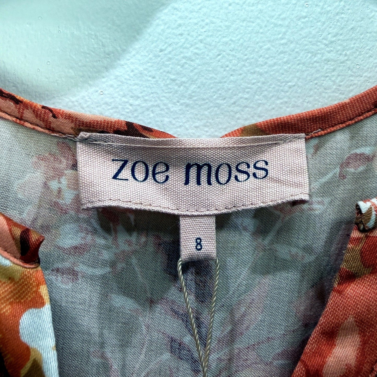 Zoe Moss Womens Floral Puff Sleeve Tiered Shirt Dress Size 8 NEW