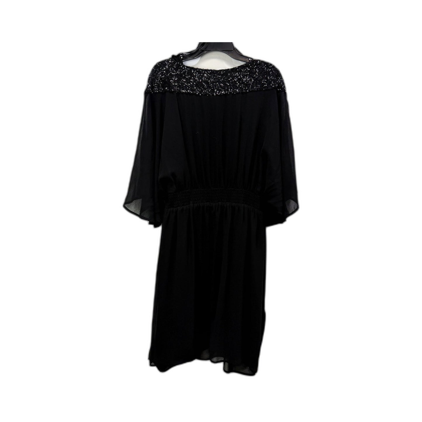 City Chic Womens Sequin Embellished Cocktail Dress in Black, Size M