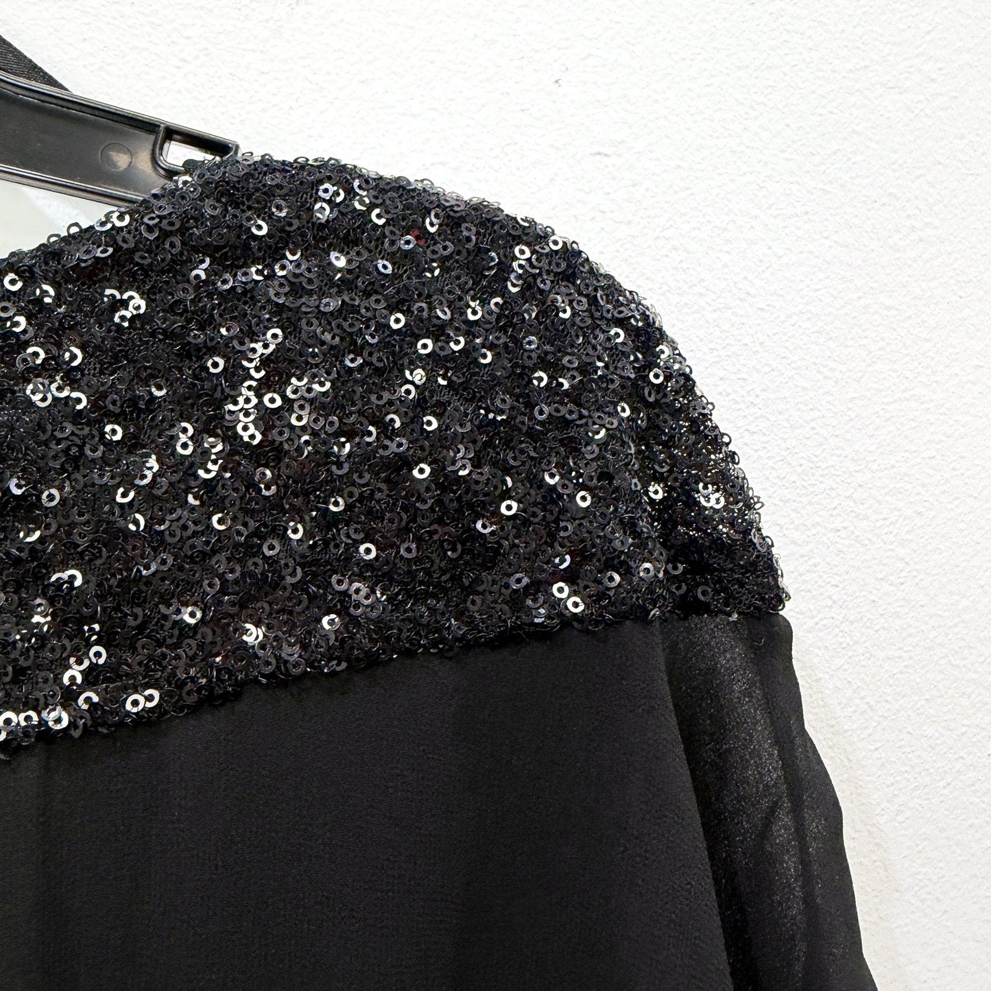 City Chic Womens Sequin Embellished Cocktail Dress in Black, Size M