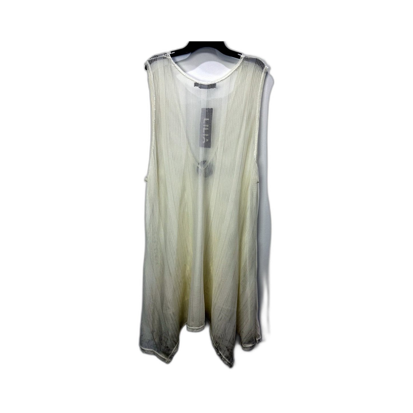 Lilla Womens Sleeveless Open Front Cardigan White Cotton Elastane Size 2XL NEW