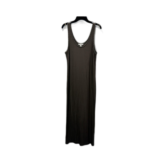H&M Womens Ribbed Tank Midi Dress Sleeveless Knit Casual Brown Size M