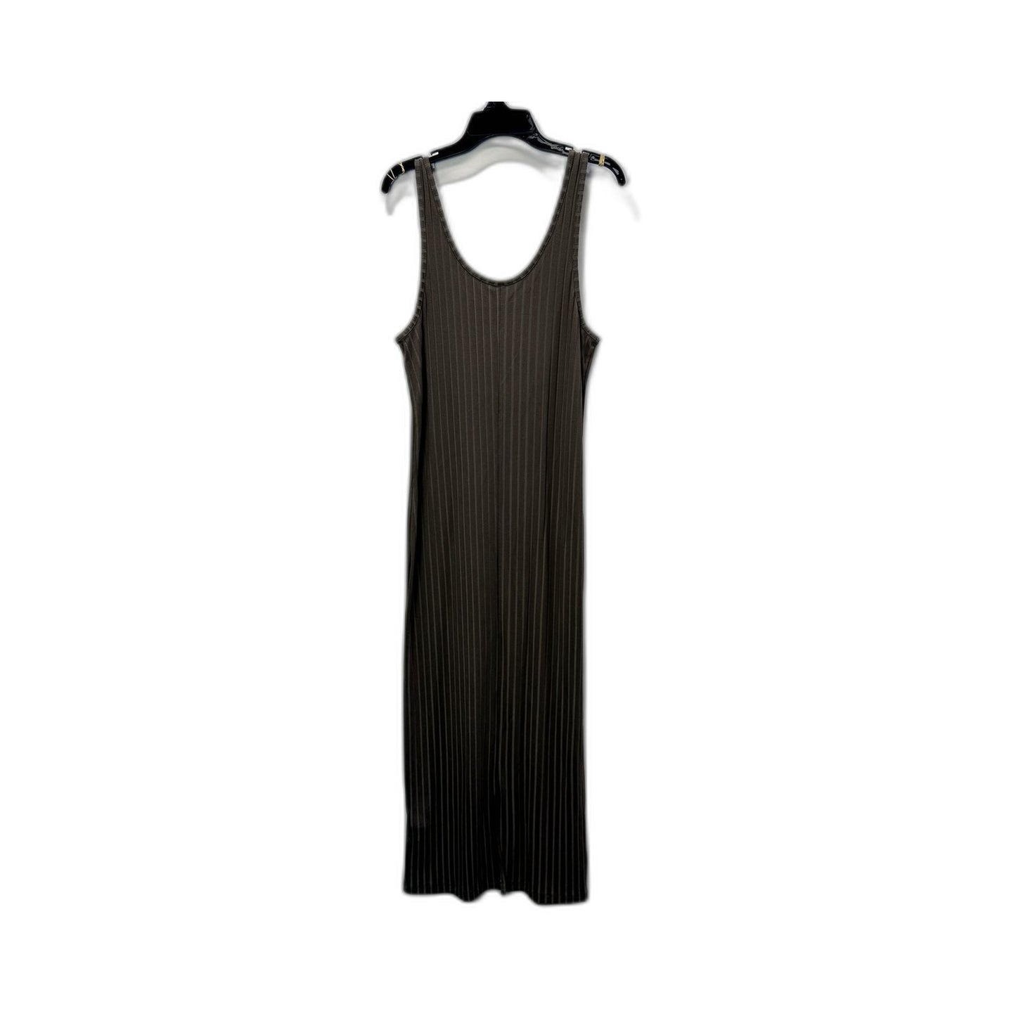 H&M Womens Ribbed Tank Midi Dress Sleeveless Knit Casual Brown Size M