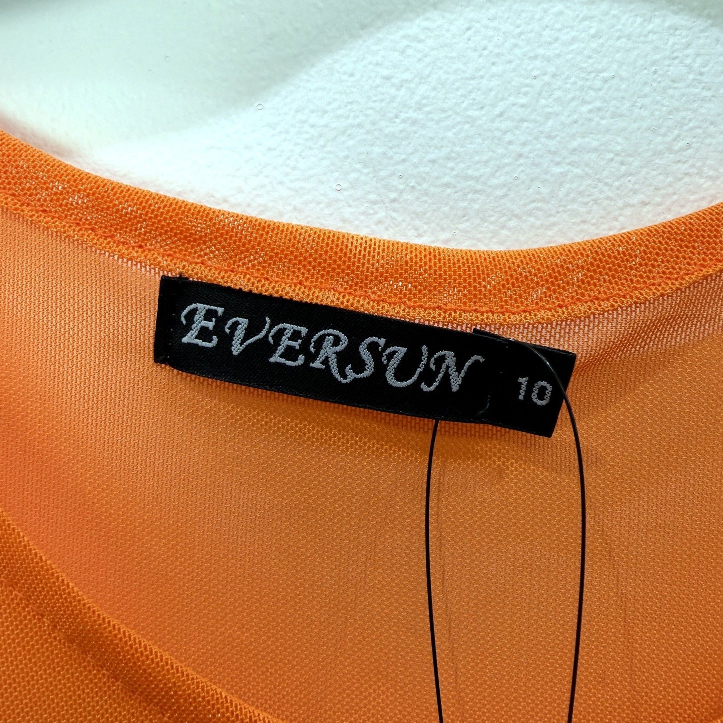Eversun Womens Mesh Shear Shirt Pullover Sweatshirt in Orange Size 10 NEW