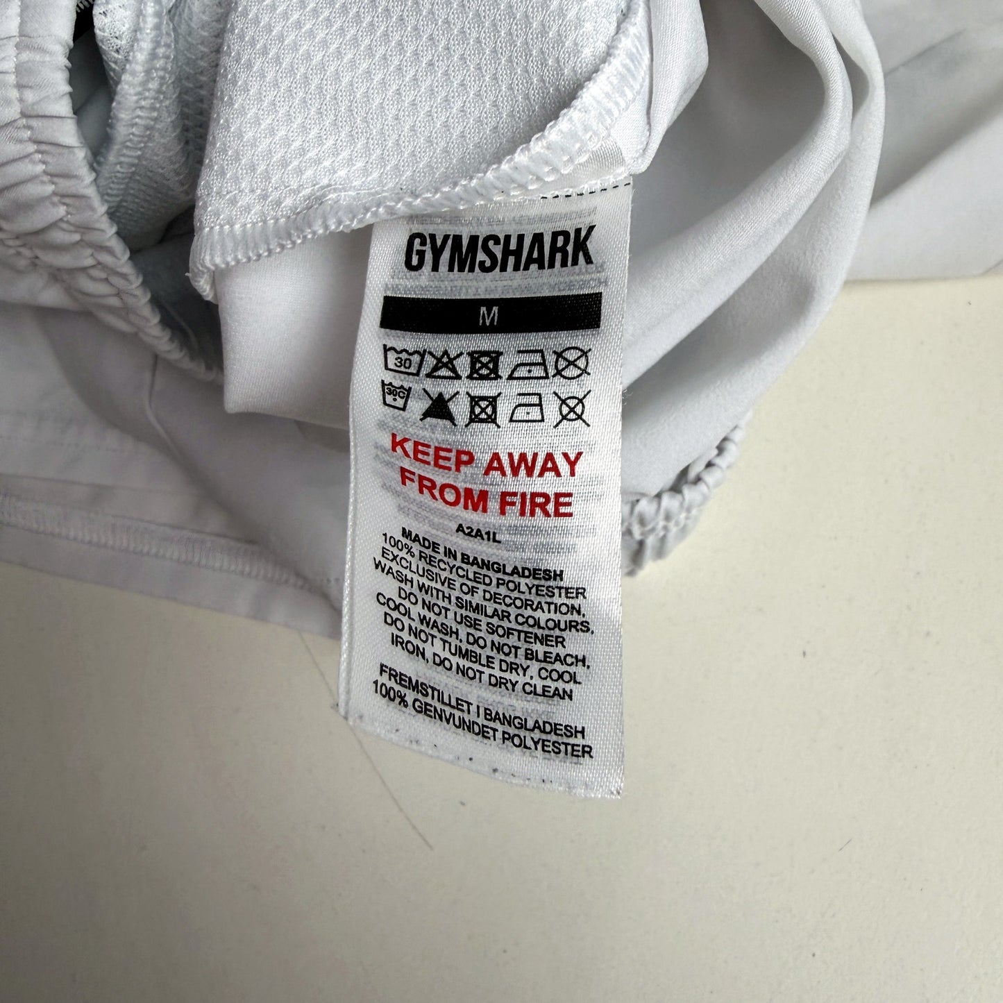 Gymshark Mens Athletic Shorts White Lightweight Breathable Workout Size M