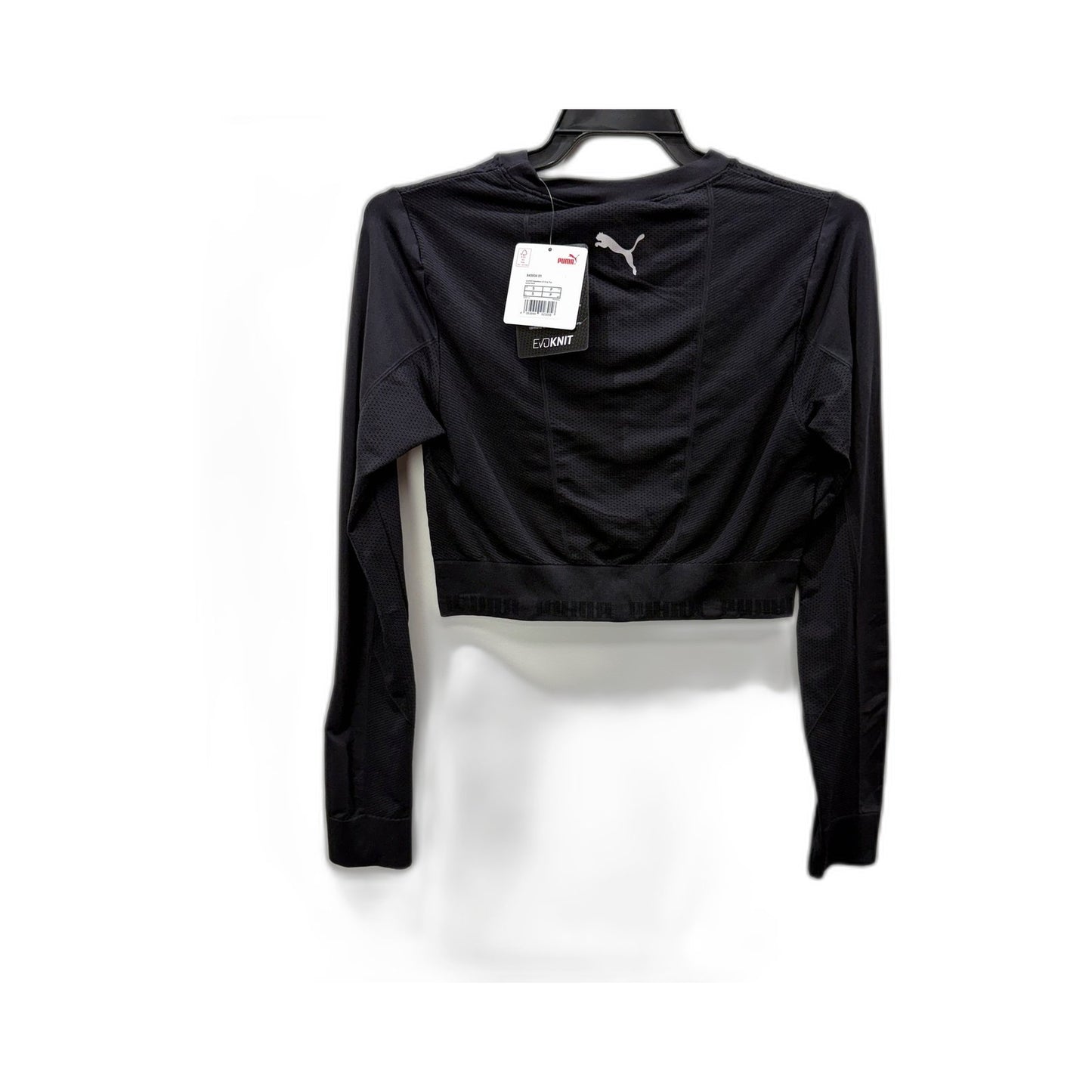 Puma Womens evoKNIT Seamless Long Sleeve Crop Top in Black, Size S NEW