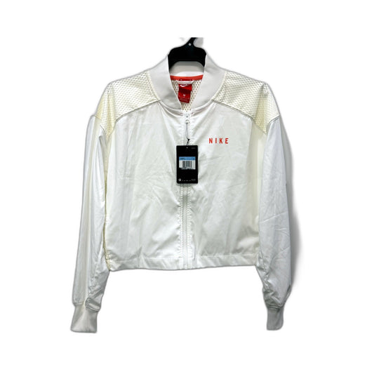 Nike Womens Lightweight Mesh Windbreaker Jacket in White, Size M NEW