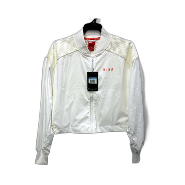 Nike Womens Lightweight Mesh Windbreaker Jacket in White, Size M NEW