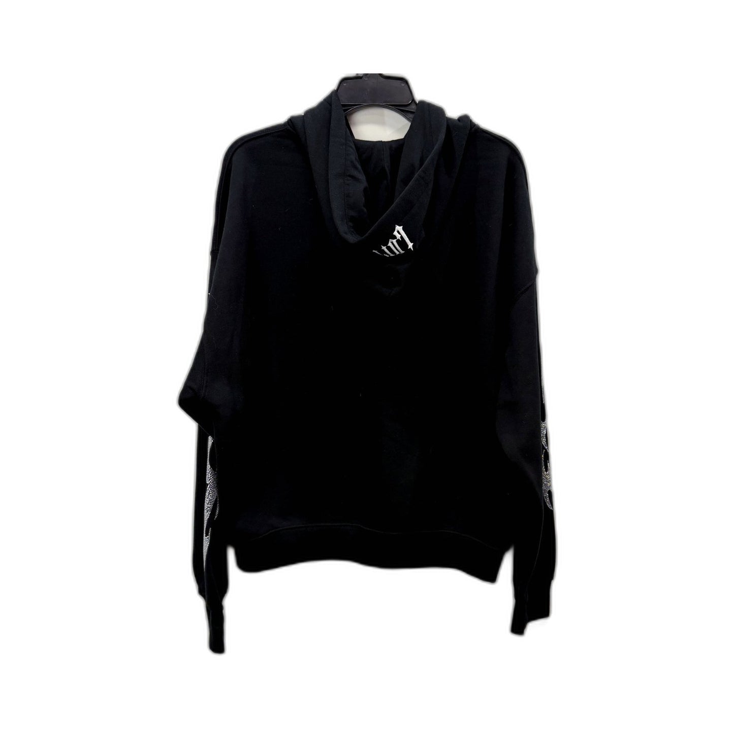 Loiter Mens Pullover Hoodie with Rhinestone Embellishments Black Size M NEW