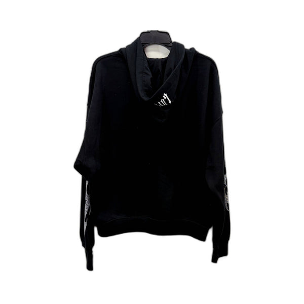 Loiter Mens Pullover Hoodie with Rhinestone Embellishments Black Size M NEW