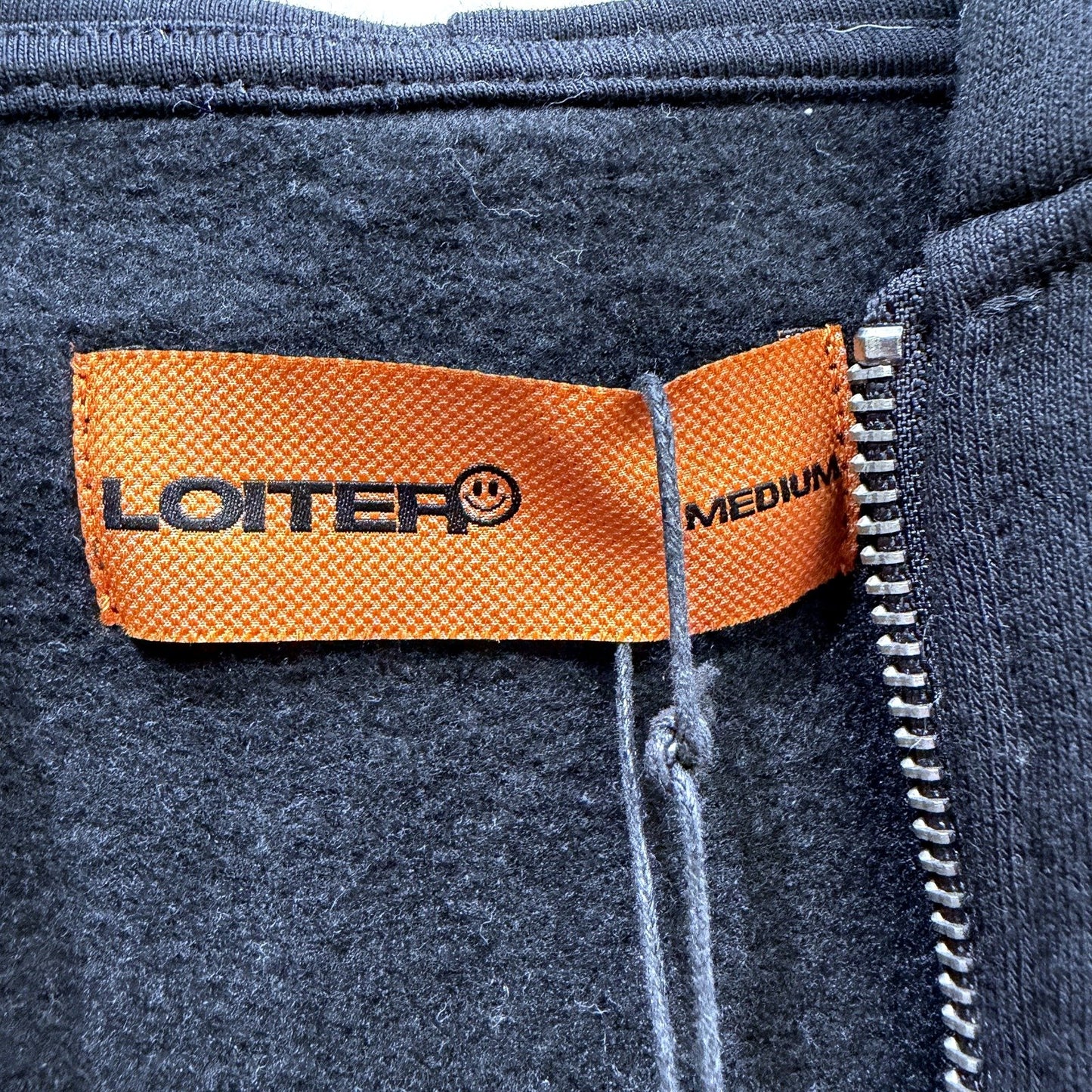 Loiter Mens Pullover Hoodie with Rhinestone Embellishments Black Size M NEW