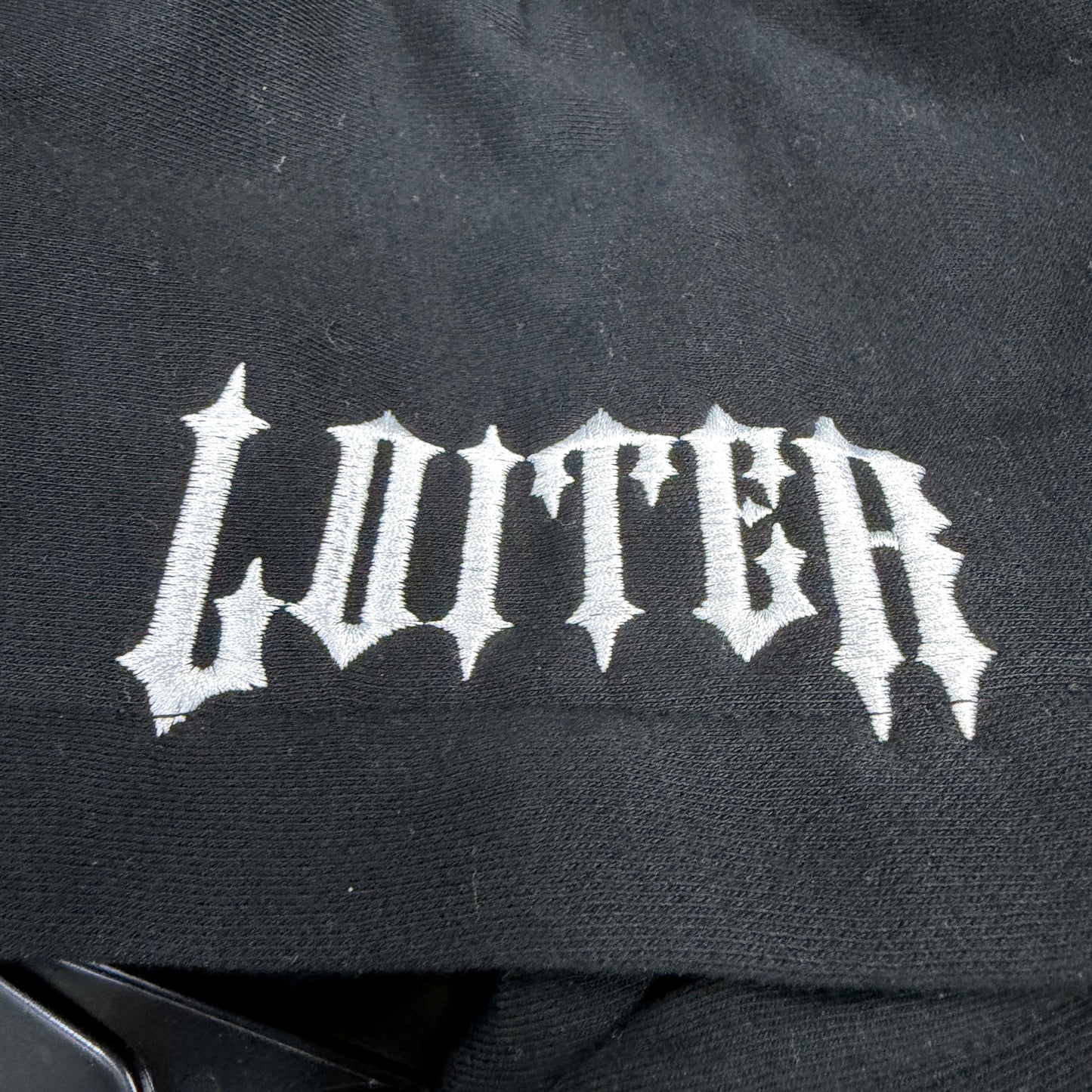 Loiter Mens Pullover Hoodie with Rhinestone Embellishments Black Size M NEW