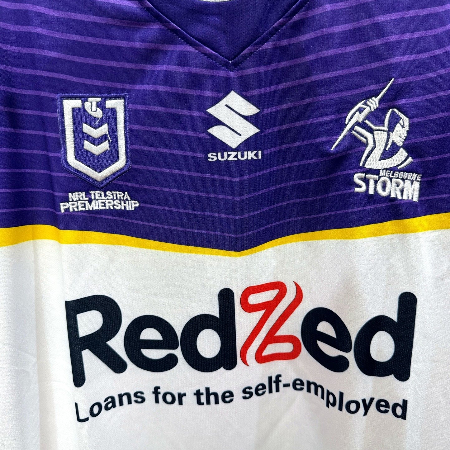 Melbourne Storm Mens Tradie Rugby Jersey in Multi Color & - Size L NEW