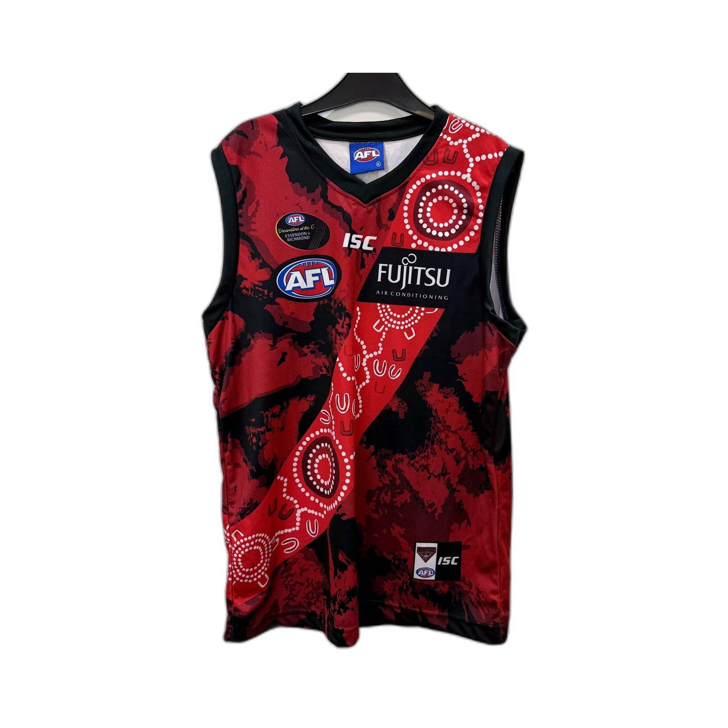 AFL Mens Essendon Bombers Australian Rules Football Jersey Red, Black Size NEW