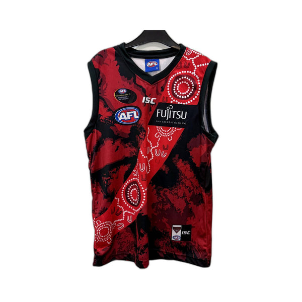 AFL Mens Essendon Bombers Australian Rules Football Jersey Red, Black Size NEW