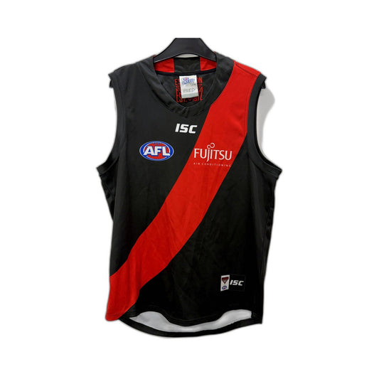 AFL Mens Australian Rules Football Essendon Jersey in Black & Red, Size L