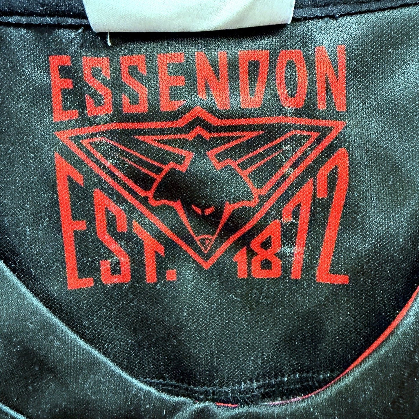 AFL Mens Australian Rules Football Essendon Jersey in Black & Red, Size L