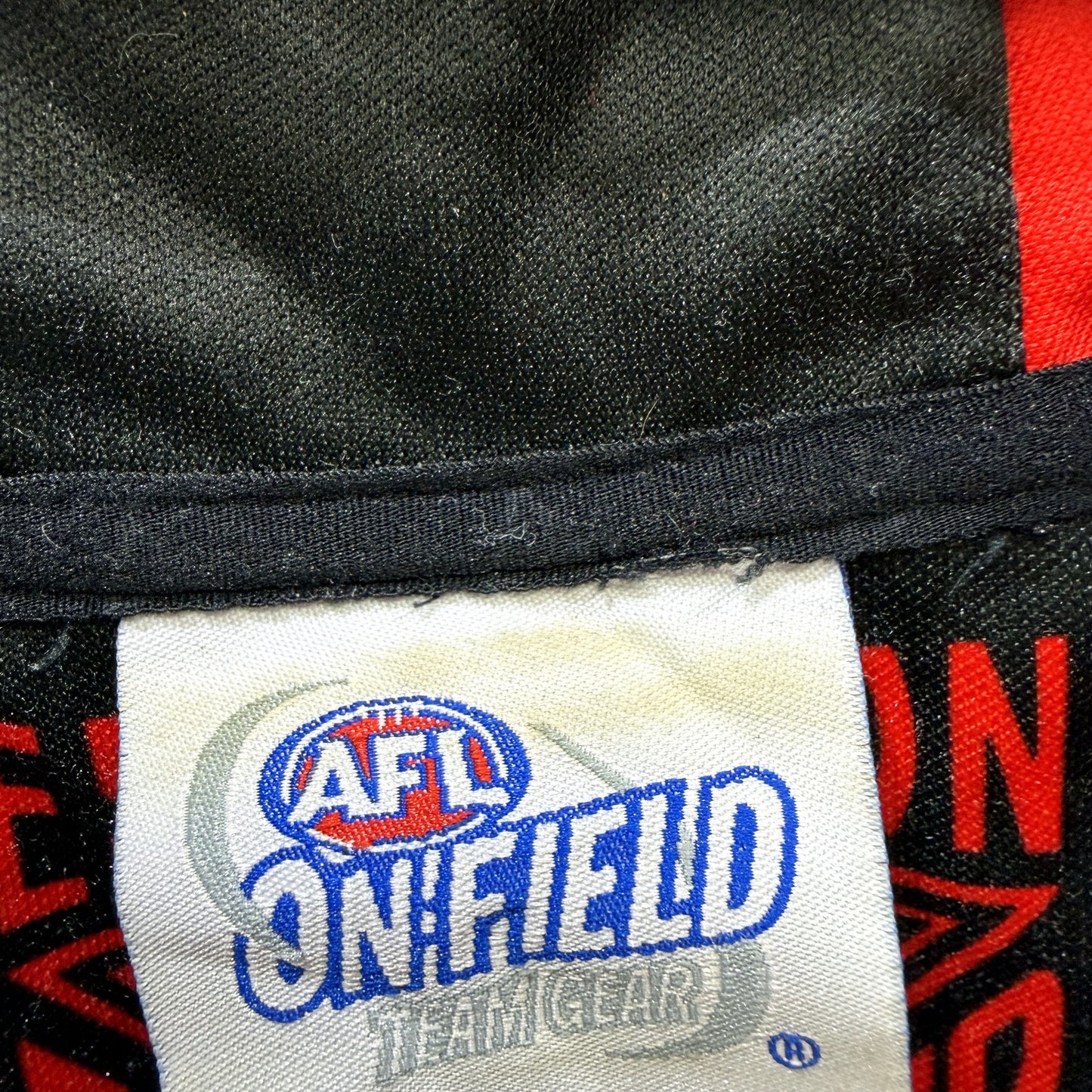 AFL Mens Australian Rules Football Essendon Jersey in Black & Red, Size L