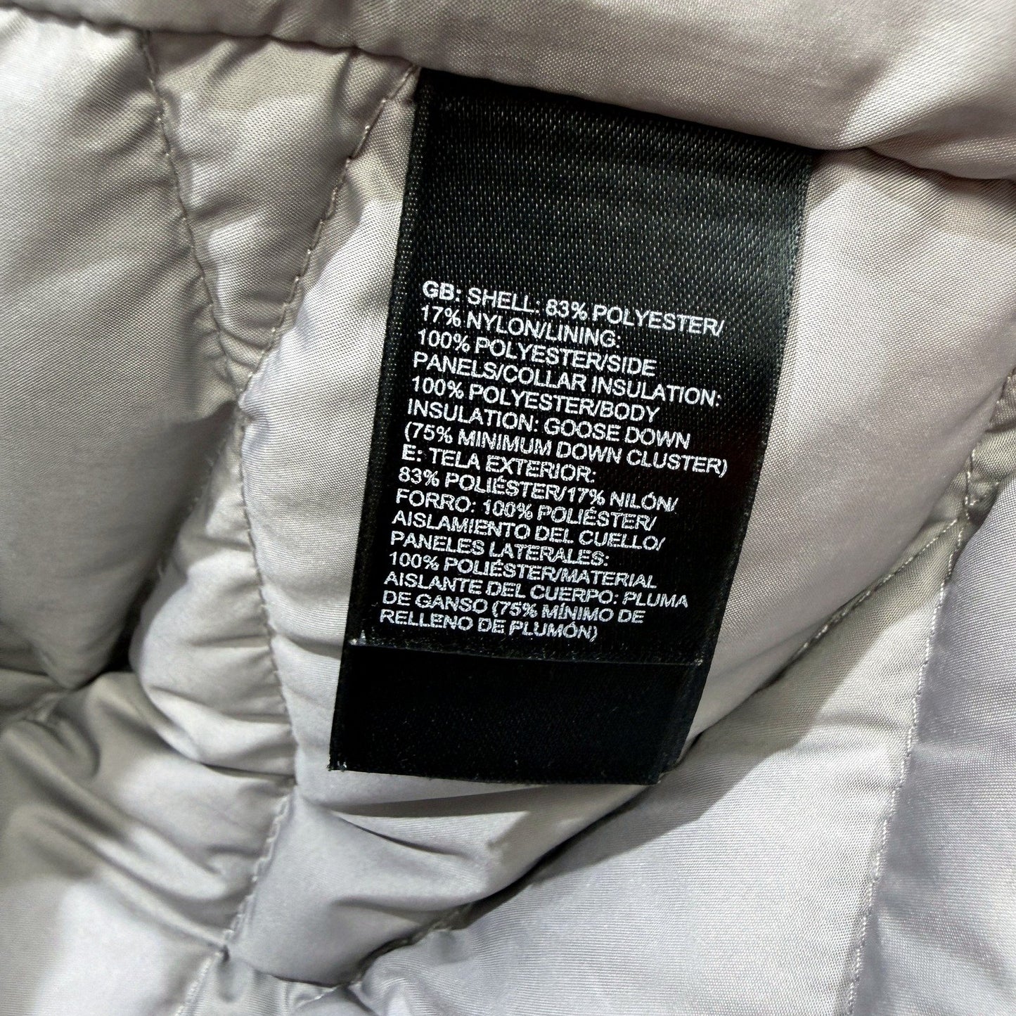 The North Face Womens Puffer Vest Gray Insulated Down Lightweight Size S
