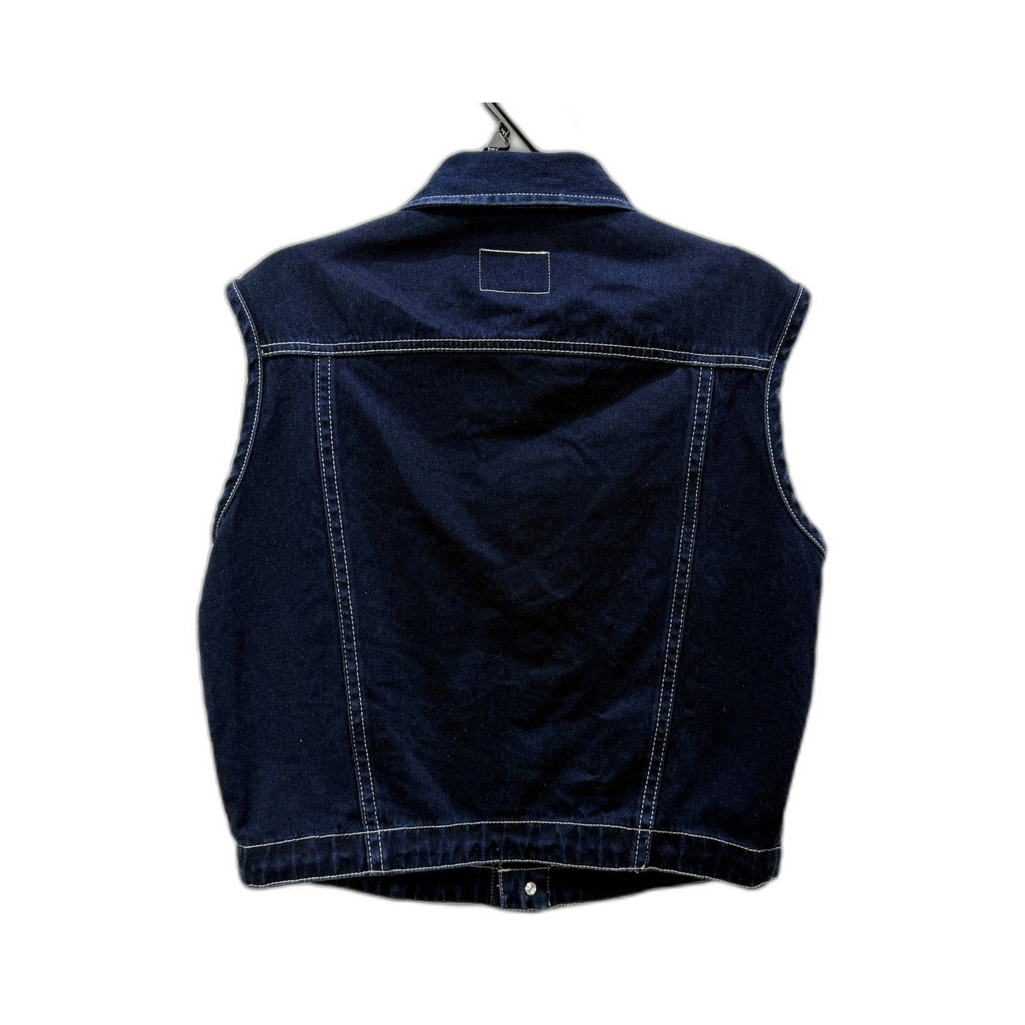 Calvin Klein Womens Cropped Denim Vest in Navy Blue, Size M