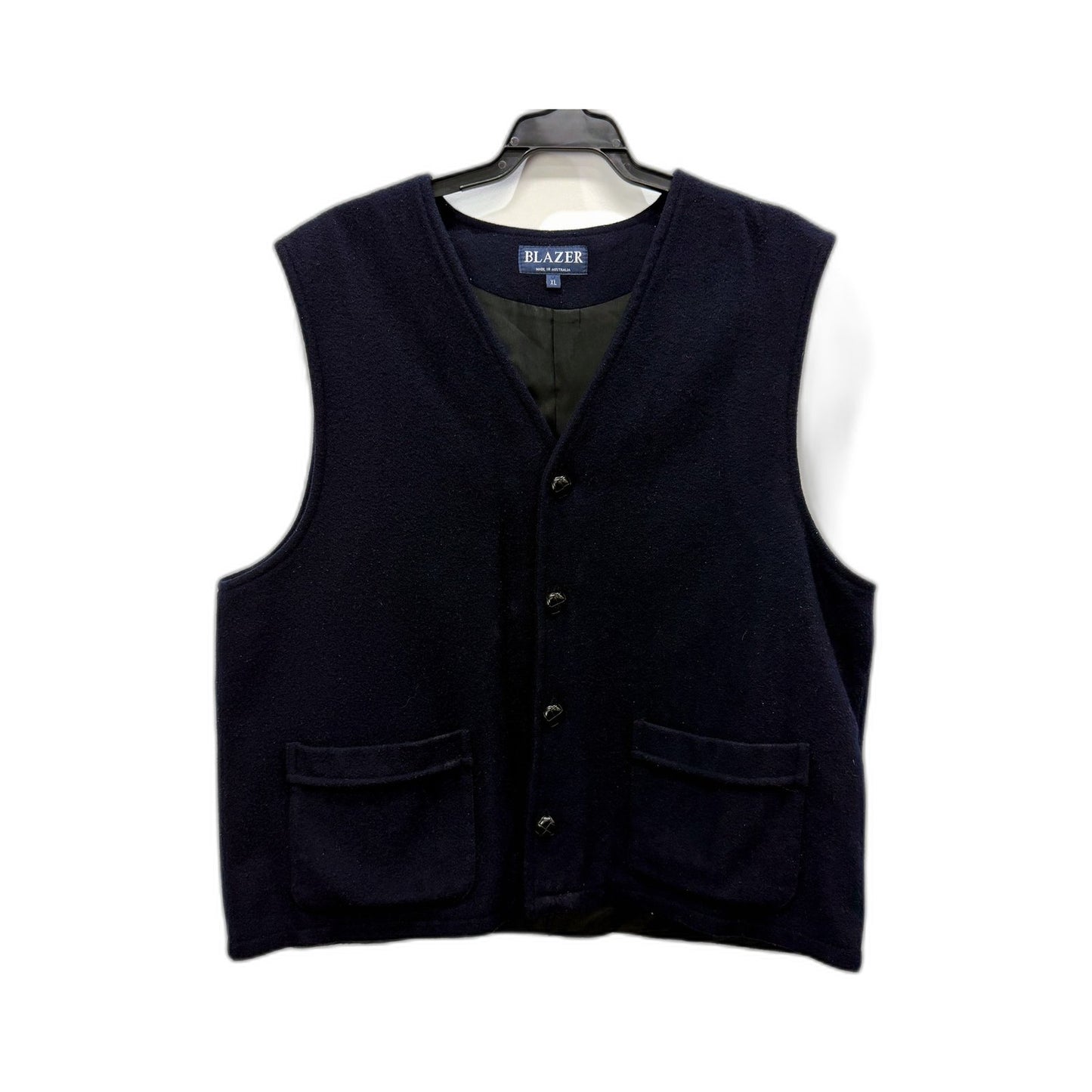 Blazer Mens Navy Wool Blend Vest for Extra Large Size