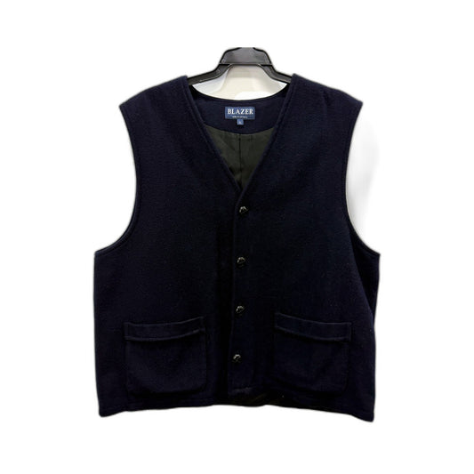 Blazer Mens Navy Wool Blend Vest for Extra Large Size