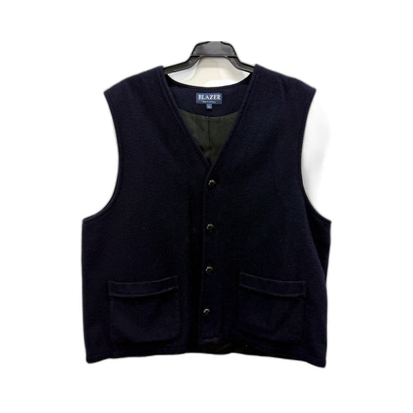 Blazer Mens Navy Wool Blend Vest for Extra Large Size