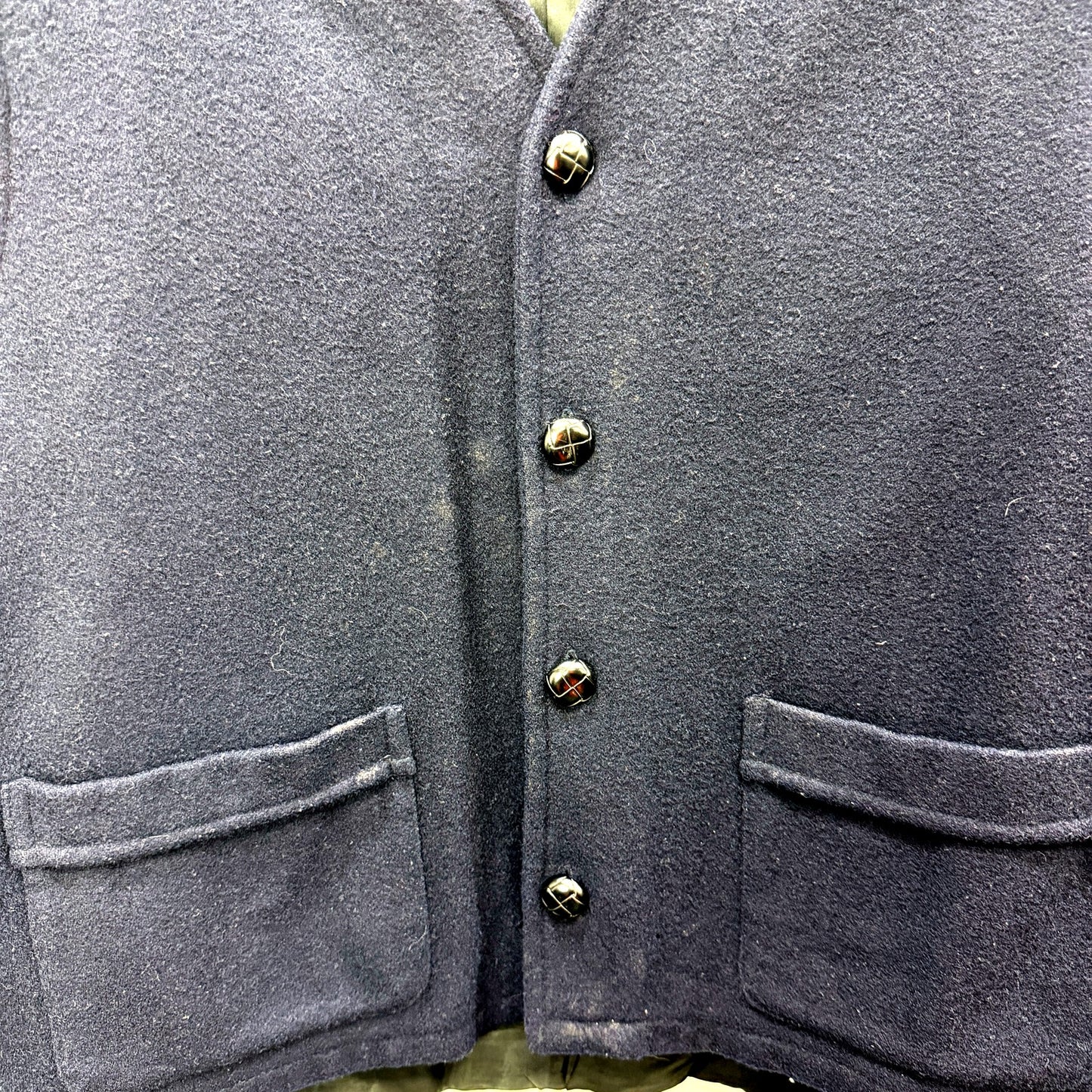 Blazer Mens Navy Wool Blend Vest for Extra Large Size
