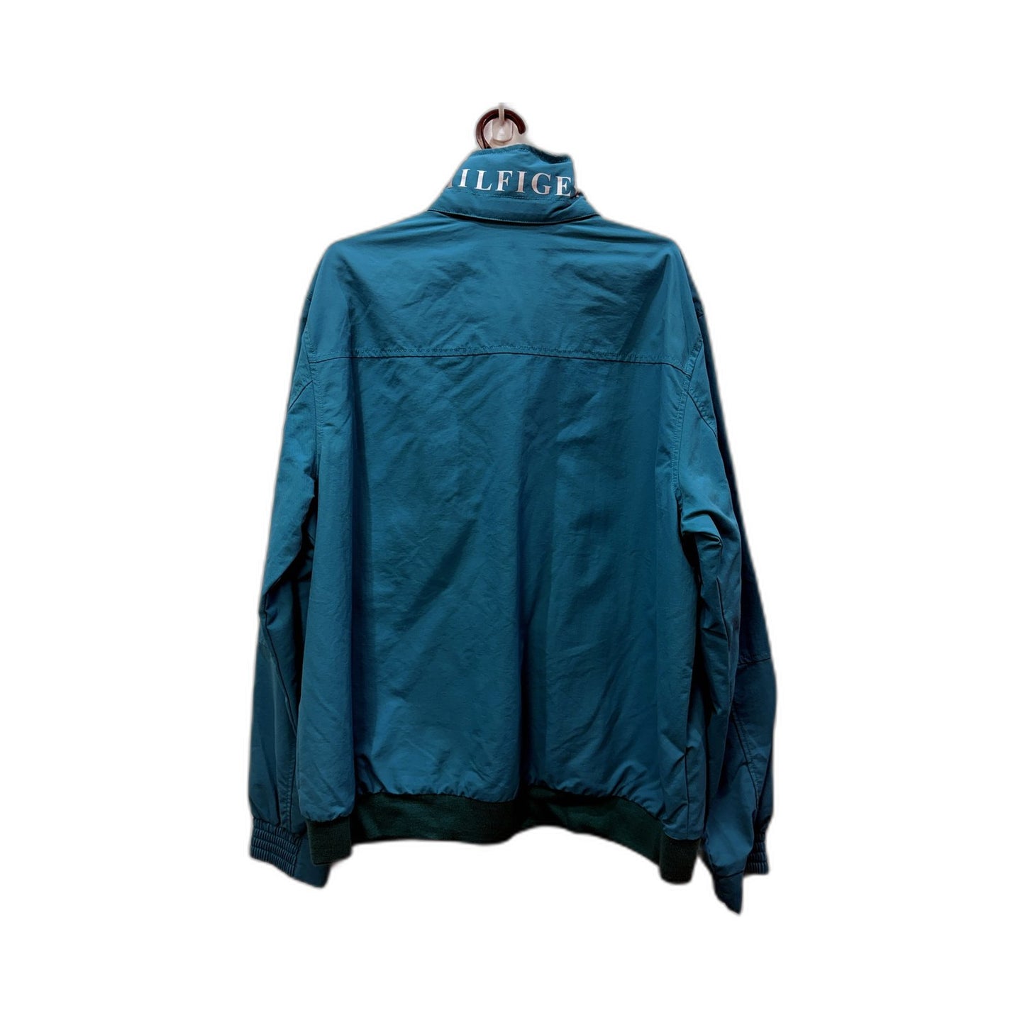 Tommy Hilfiger Mens Nylon Teal Windbreaker Jacket for Extra Large Size