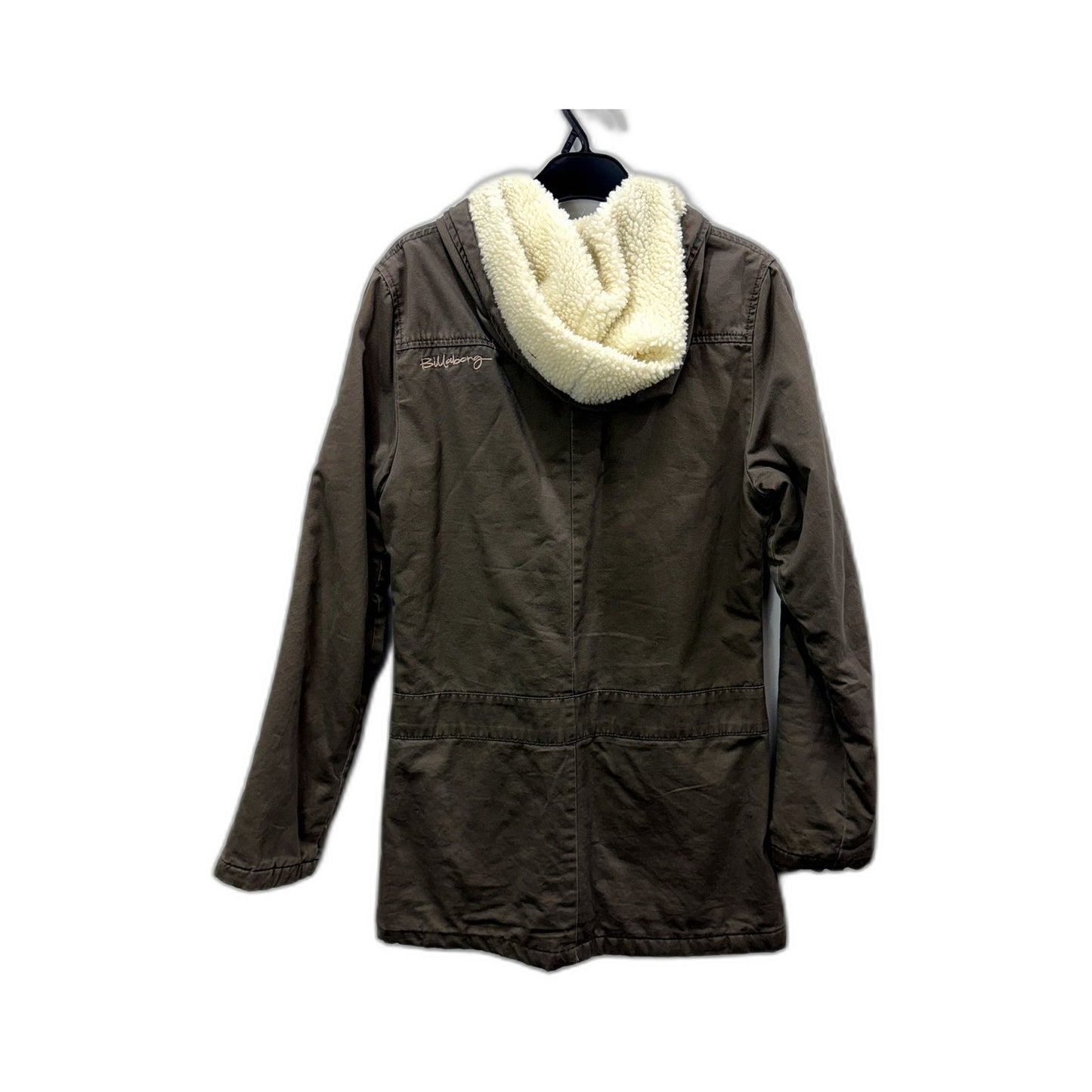Billabong Womens Hooded Fleece Jacket in Kahki, Cotton Lined, Size 10