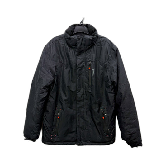 Outdoor Expedition Mens Hooded Jacket in Black Nylon, Size M