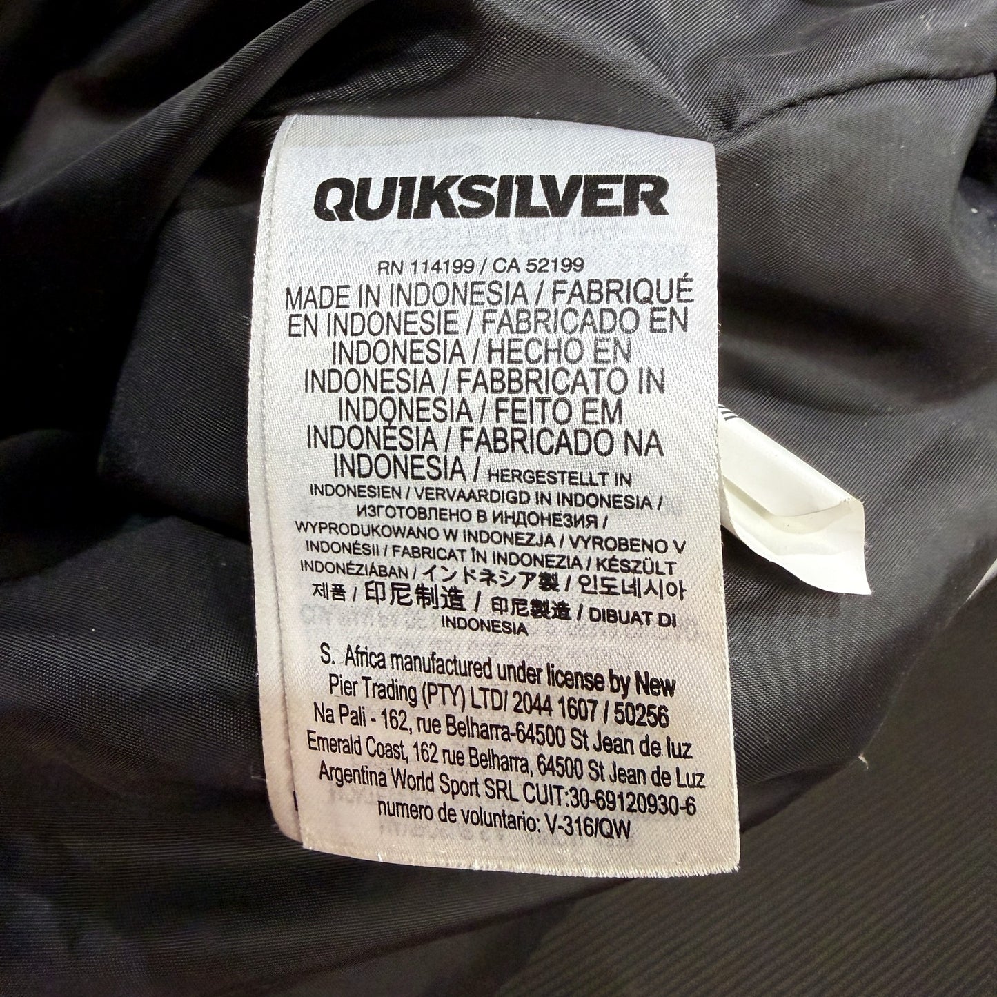 Quiksilver Mens Gray Puffer Jacket with Zipper Pockets, Size L