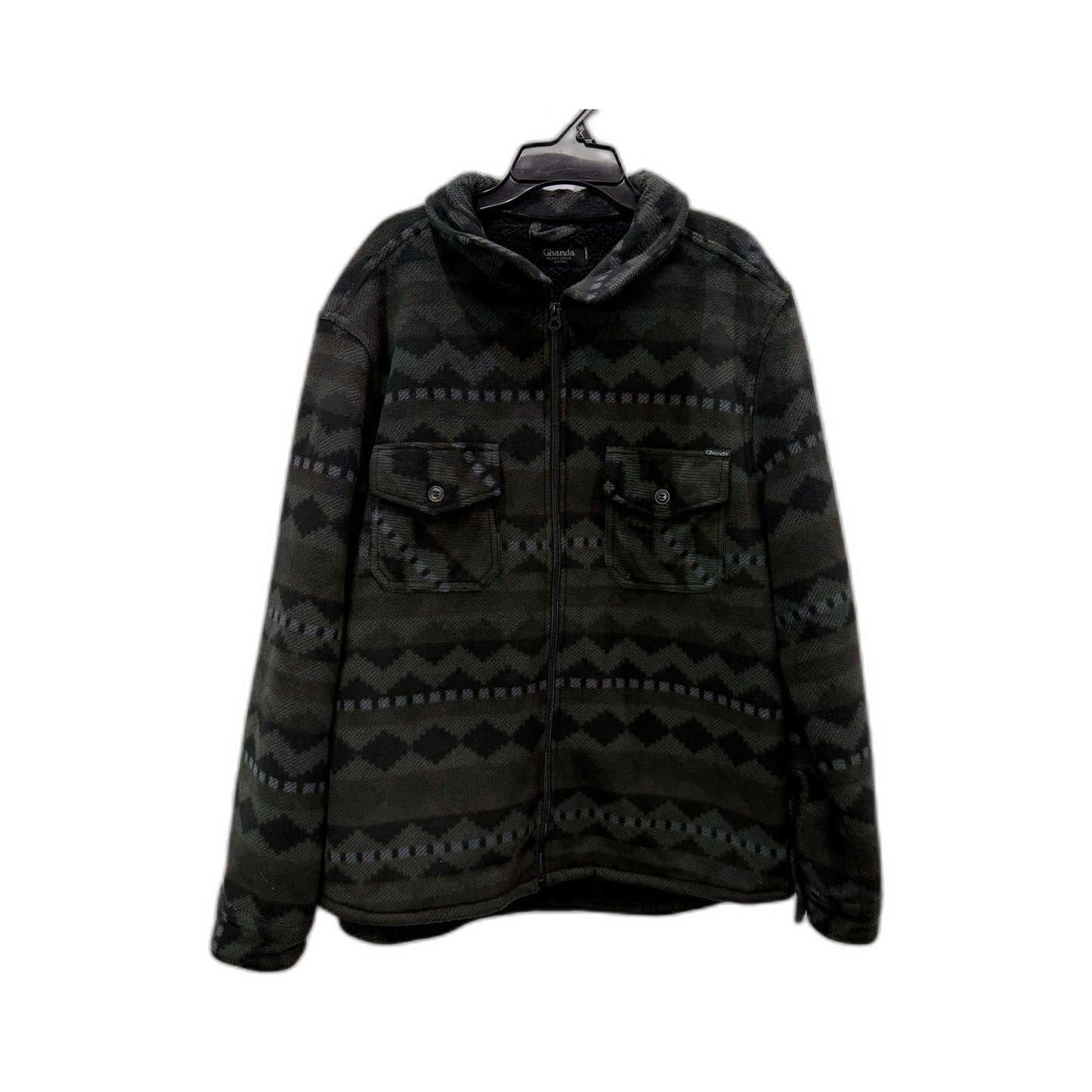 Ghanda Mens Zipped Fleece Jacket in Multi Color & - Medium Size