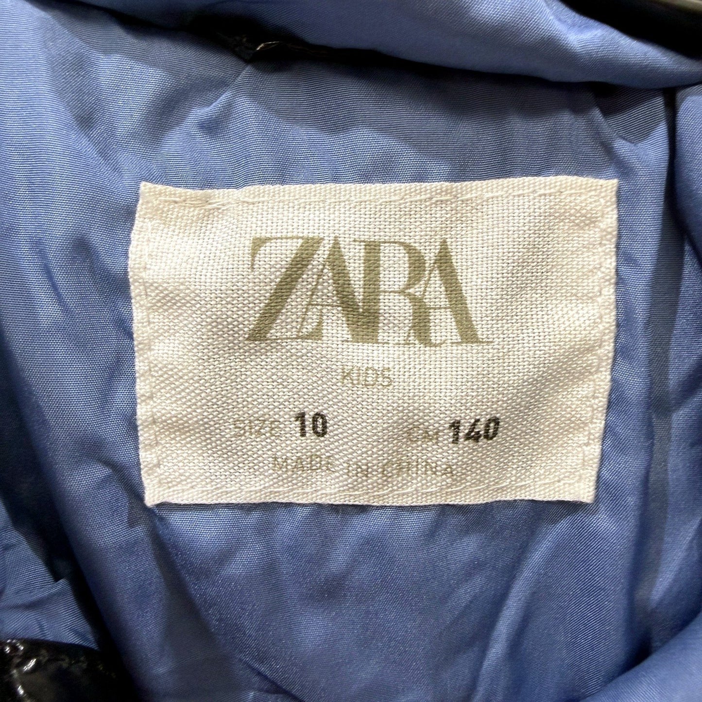 Zara Girls Quilted Puffer Jacket in Black - Warm Winter Coat for Size 10